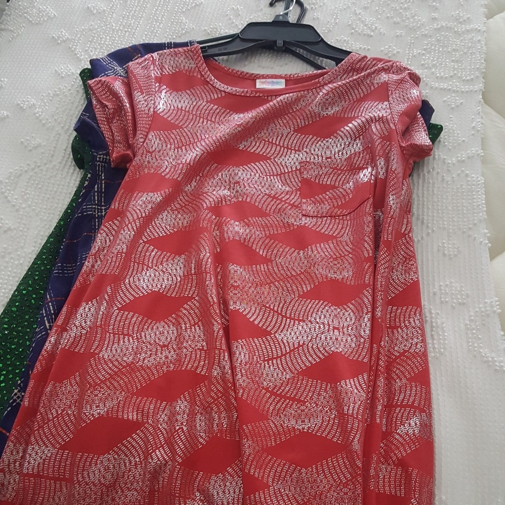 Lularoe Elegant Christmas Carly-  Silver Plaid!